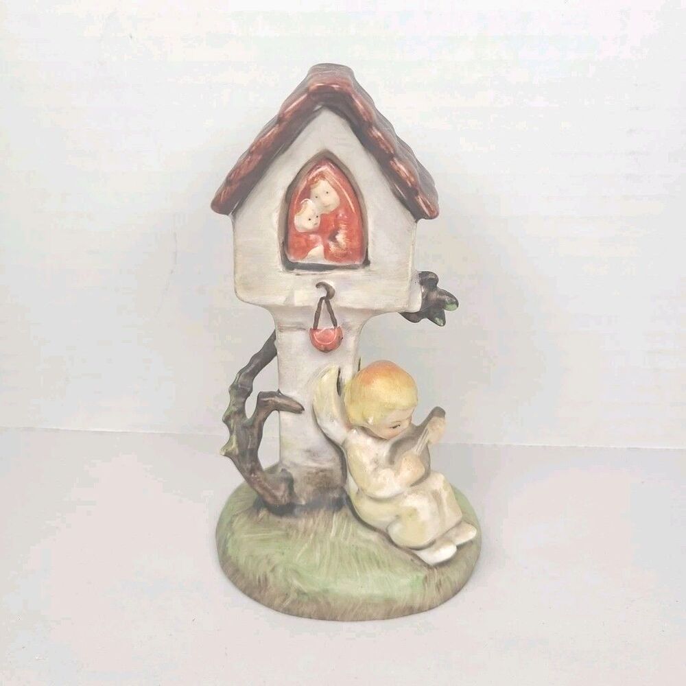 Vintage Porcelain Hummel Figurine  "Angel at Wayside Shrine"